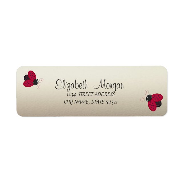 Etiqueta Elegante Gracioso Cute Ladybugs Label (Frente)