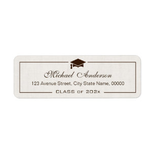 Etiqueta Elegante Graduado Clásico de Marfil