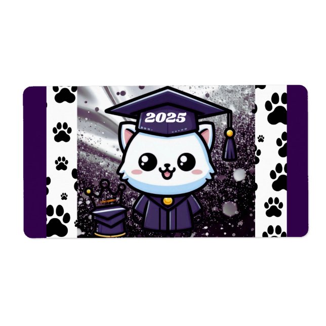 Etiqueta Elegante Gratuación Kitty Purple Gown Balloon (Frente)