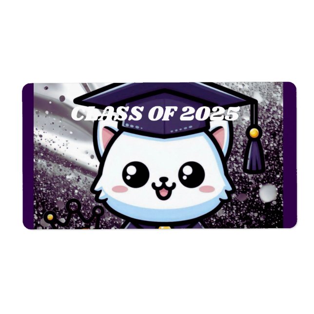 Etiqueta Elegante Gratuación Kitty Purple Gown Balloon (Frente)