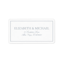 Etiqueta Elegante guión clásico azul turbio