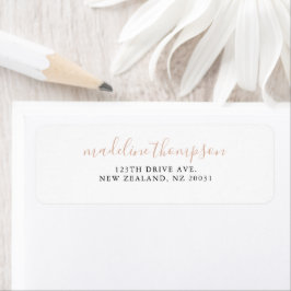 Etiqueta Elegante guión de caligrafía de Boho Beige
