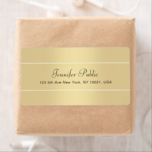 Etiqueta Elegante guión manuscrito blanco dorado moderno