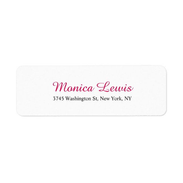 Etiqueta Elegante guión Moda femenina blanca rosada (Frente)