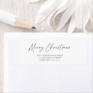 Etiqueta Elegante guión simple Merry Christmas Typography