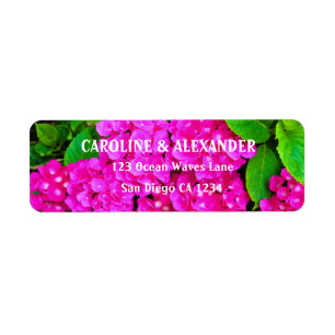 Etiqueta Elegante Hydrangea Dirección de Retorno Floral Ros
