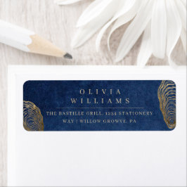 Etiqueta Elegante Invitación de Boda Náutica Azul