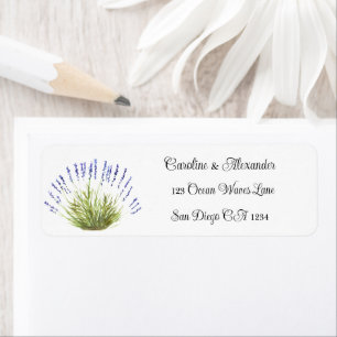 Etiqueta Elegante Lavanda Acuarela Hierbas Floral Boda L