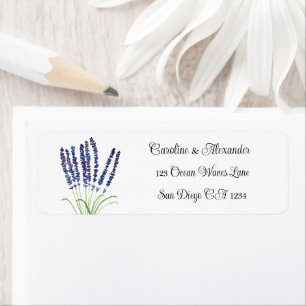 Etiqueta Elegante Lavanda de Acuarela Hierbas Floral Boda L