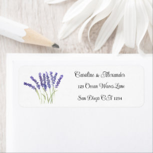 Etiqueta Elegante Lavanda de Acuarela Hierbas Floral Boda L