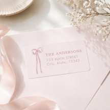 Elegante lazo de acuarela rosa Navidad