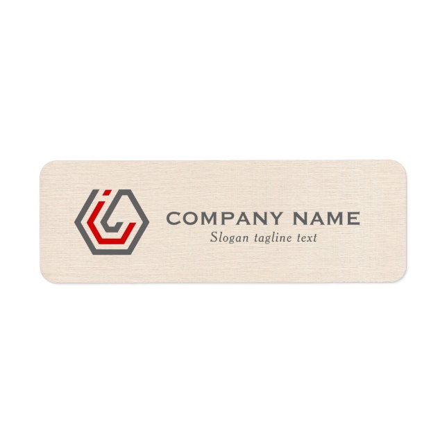 Etiqueta Elegante línea beige y logo (Frente)