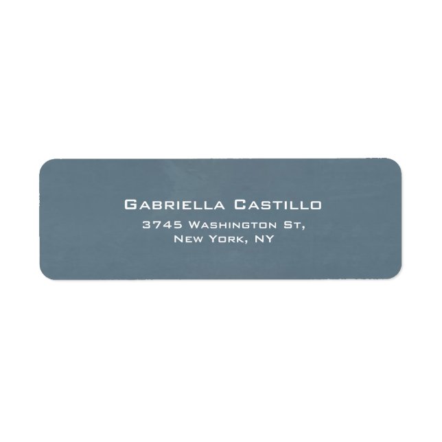 Etiqueta Elegante llanura gris azul creativa (Frente)