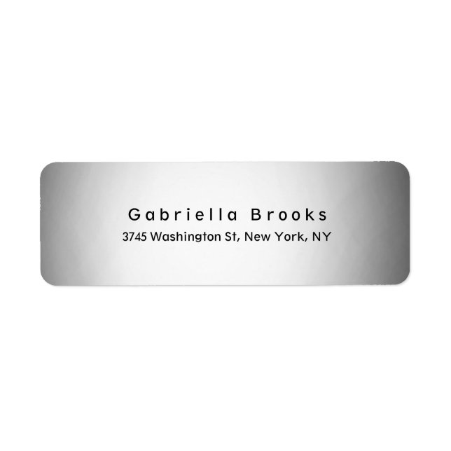 Etiqueta Elegante Llanura Moderna Elegante Gris Claro Único (Frente)