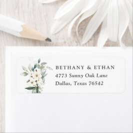 Etiqueta Elegante Magnolia Greenery Boda Return Address