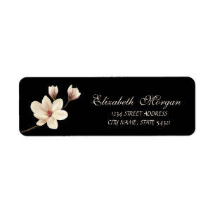 Etiqueta Elegante Magnolia Sofisticada Dirección