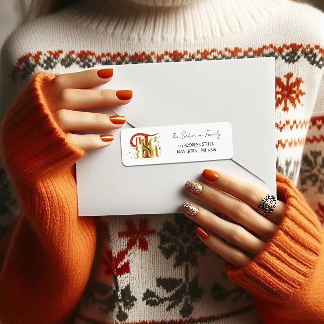 Etiqueta Elegante Manuscrito Gracias Otoño Follaje (Subido por el creador)