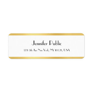 Etiqueta Elegante manuscrito manuscrito Gold White Template