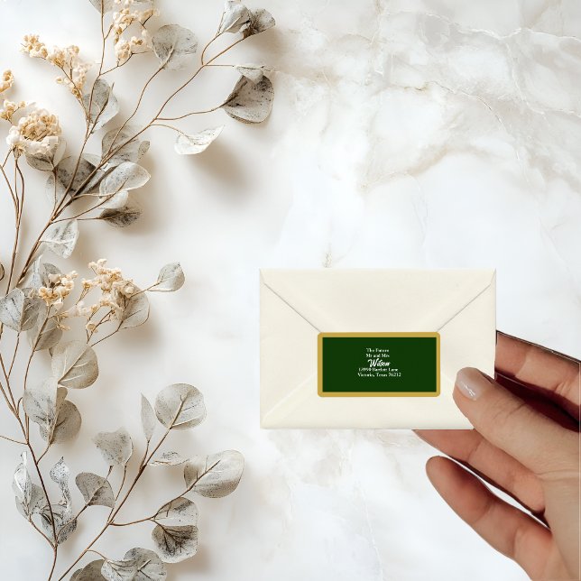 Etiqueta Elegante marco de guión dorado sobre dirección de  (Subido por el creador)