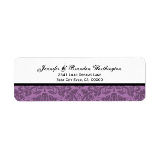 Etiqueta Elegante matrimonio Mauve Damask