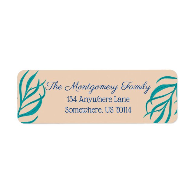 Etiqueta Elegante Mermaid Seaweed Kelp (Frente)