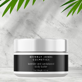Etiqueta elegante minimalista de tarro de cosmétic