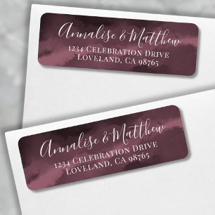 Etiqueta Elegante Minimalista Dirección de Retorno de Boda