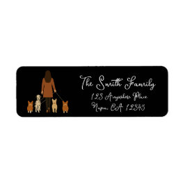 Etiqueta Elegante Minimalista Paseadora de Perros Personali