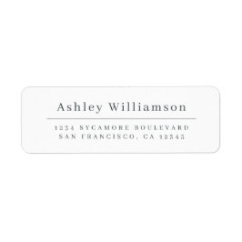 Etiqueta Elegante Moda mínima Dirección de retorno blanco n
