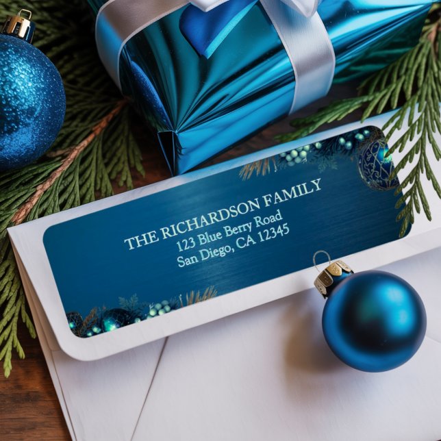 Etiqueta Elegante Moda moderna Navidades azules dirección d (Subido por el creador)