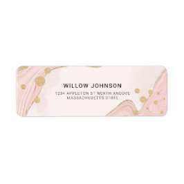 Etiqueta Elegante Moda Purpurina de oro rosa Marble Agate A