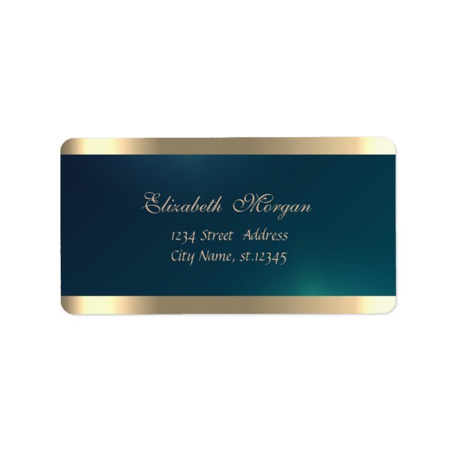 Etiqueta Elegante Moda Sofisticada, Oro Verde (Frente)