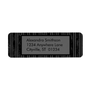 Etiqueta Elegante moderno negro y rayas grises