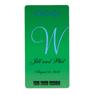 Etiqueta Elegante Monograma 3d Green Forestal