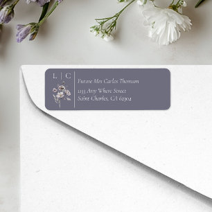 Etiqueta Elegante monograma minimalista gris sombrío RSVP