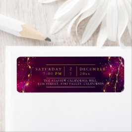 Etiqueta Elegante Navidad de Neon Holly Personalizado Púrpu