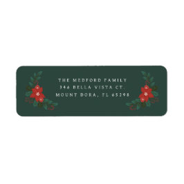 Etiqueta Elegante Navidades de color verde oscuro regresan 
