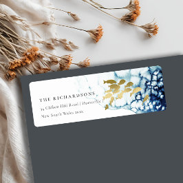 ETIQUETA ELEGANTE NAVY DE ORO BAJO EL MAR DIRECCIONES DE PE