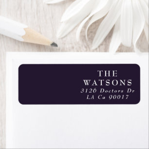 Etiqueta Elegante negro boho blanco sobre Boda morado