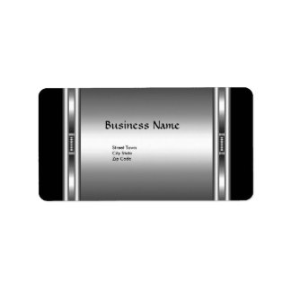 Etiqueta Elegante Negro Plata Elite Cromo Negocio