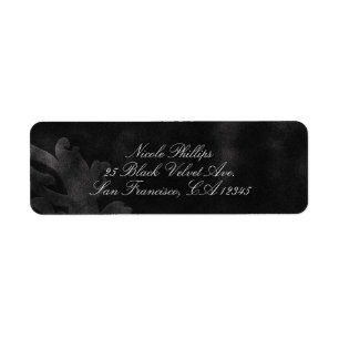 Etiqueta Elegante Negro Terciopelo Glam Glamour Casamiento