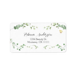 Etiqueta Elegante novia de eucalipto verde