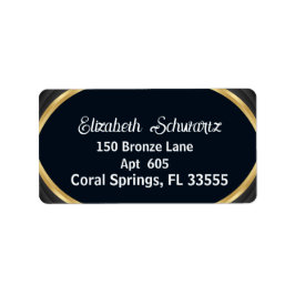 Etiqueta Elegante oro moderno blanco y negro caligrafía L
