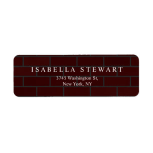 Etiqueta Elegante Pared Roja Brownula Profesional Moderno