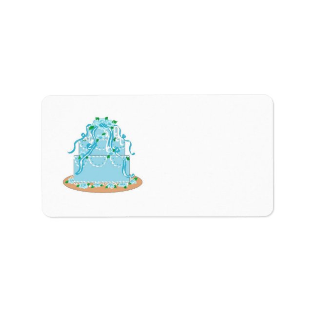 Etiqueta Elegante pastel Boda azul (Frente)