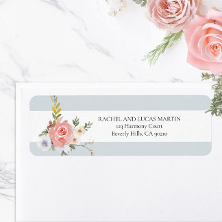 Etiqueta Elegante Pastel Boho Watercolor Floral