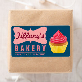 Etiqueta Elegante Pastelería Retro Cute Cupcake Panadería R