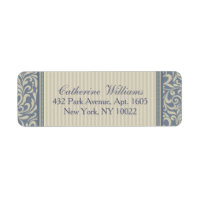 Elegante patrón barroco azul y beige