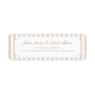Etiqueta Elegante patrón de rayas marrón chocolate para bab