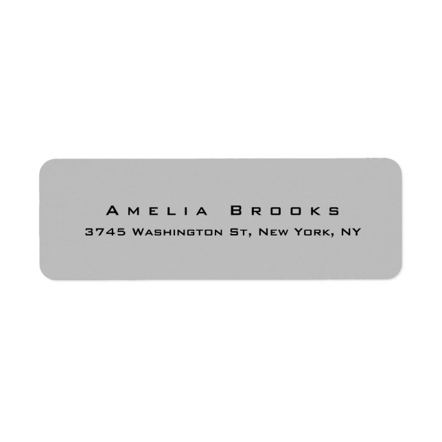 Etiqueta Elegante Personalizado moderno Único Gris Plateado (Frente)